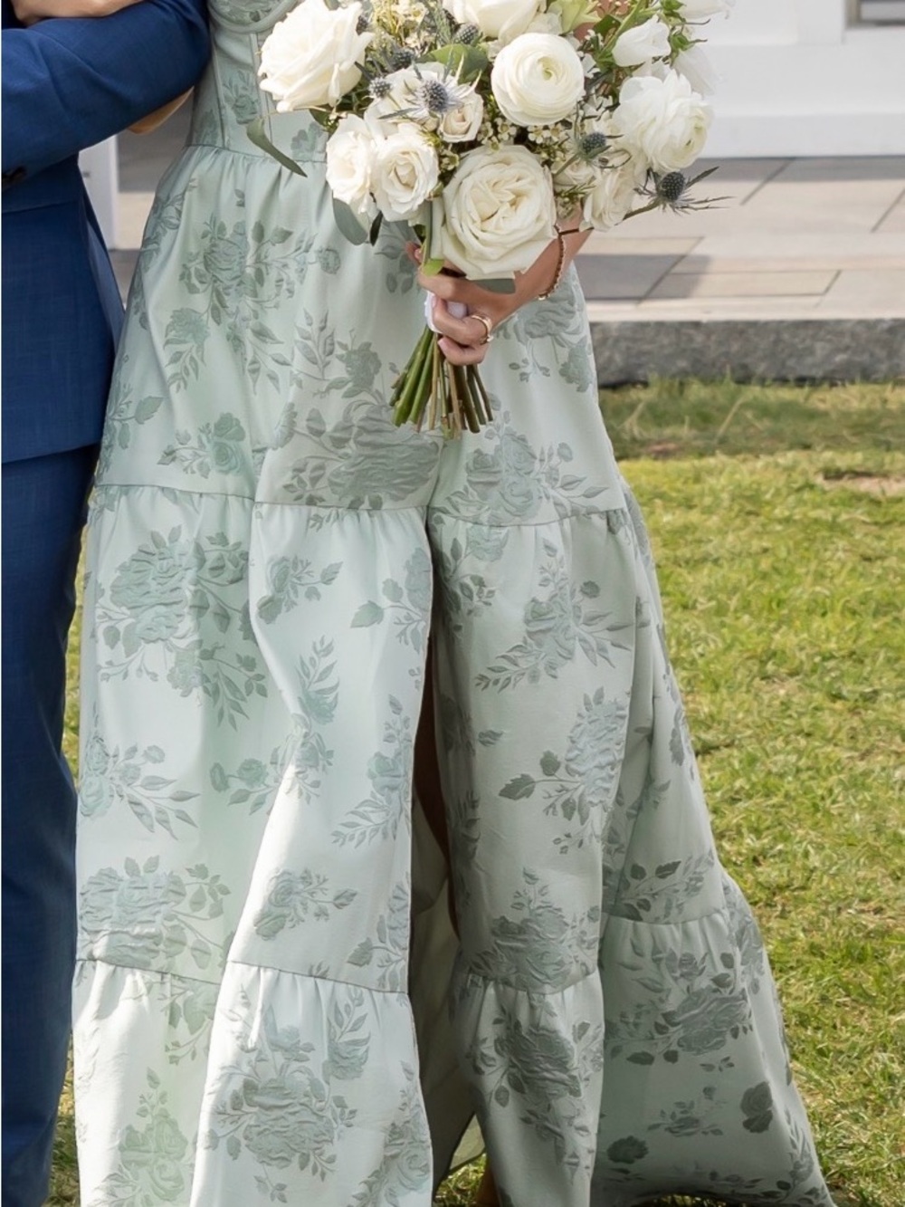Revelry Violet Jacquard Dress in Sage